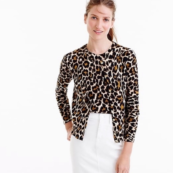 J. Crew Sweaters - J Crew Leopard Jackie Cardigan Sweater